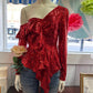 Size medium red sequined top