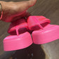 WILD FABLE Angela Hot Pink Memory Foam Thong Platform Sandals 10 compare to new $30