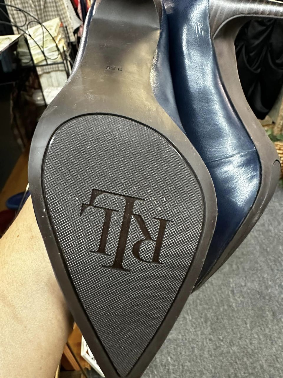 Size 9.5B blue Ralph Lauren heels