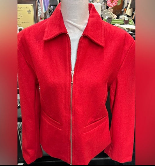 Argee sz L(14-16) red wool vintage blazer