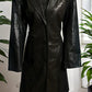 Vintage 90s Selene Sport Black Faux Leather Snakeskin jacket and sleeveless sheath dress