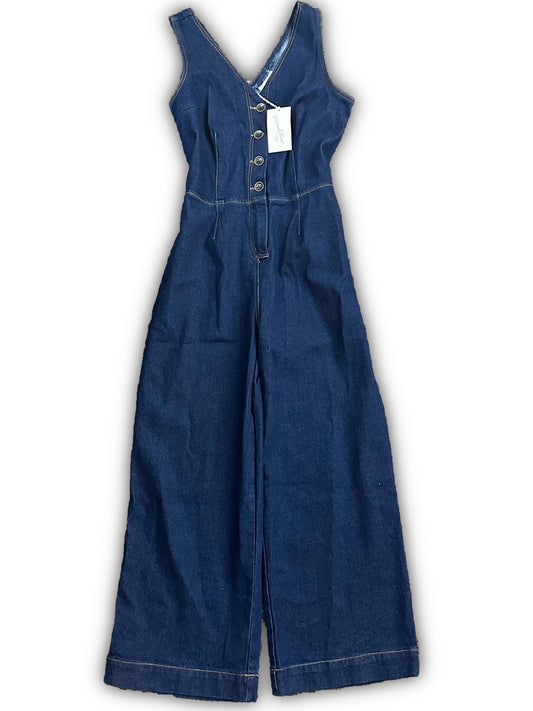 Size 6 NWT denim jumpsuits with wide legs