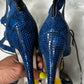 Size 40 Turkish shoe size (9 US) Eda Taspinar blue python heels