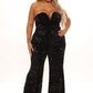 Size 3X NWT black Fashion Nova Sequin Party Jumpsuit