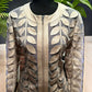 BAGATELLE Collection Jacket Women faux leather Full Zipper Leaf Print