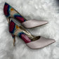 Size 11M Audrey Brooke nude colorful snakeskin pumps