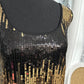 Size 3X black and gold sequined tank with sold black back