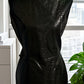 Vintage 90s Selene Sport Black Faux Leather Snakeskin jacket and sleeveless sheath dress