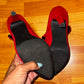 Size 9.5 Red suede strap heels