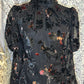 Size L Guthern Floral Burnout Top - Black EUC