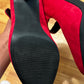 Size 9.5 Red suede strap heels