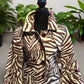 Size XL Rafaella tan and brown zebra print 3/4 sleeve