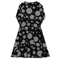 NEW Black and gray polka dot print long sleeve midi dress