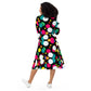 NEW Multi Print polka dot long sleeve midi dress