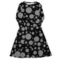 NEW Black and gray polka dot print long sleeve midi dress