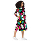 NEW Multi Print polka dot long sleeve midi dress