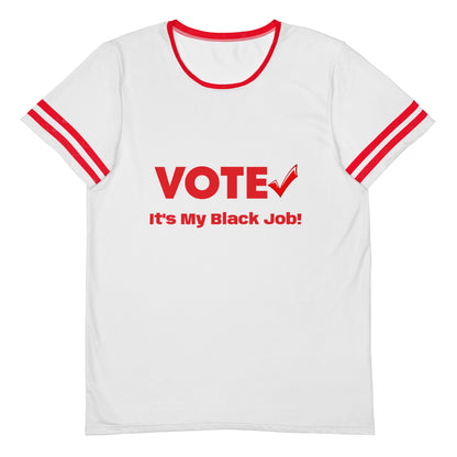 Vote Its My Black Job White and Red All-Over Print Men's Athletic T-shirt