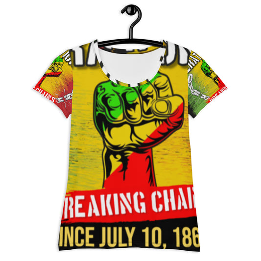 Liberation Day All-Over Print Women's Athletic T-shirt