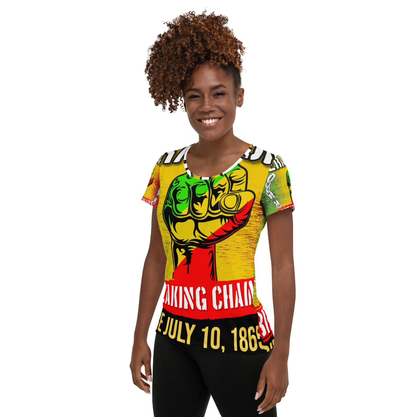 Liberation Day All-Over Print Women's Athletic T-shirt