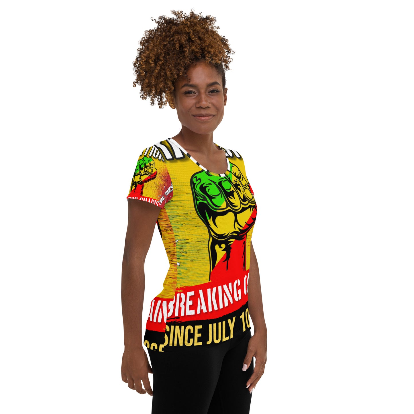 Liberation Day All-Over Print Women's Athletic T-shirt