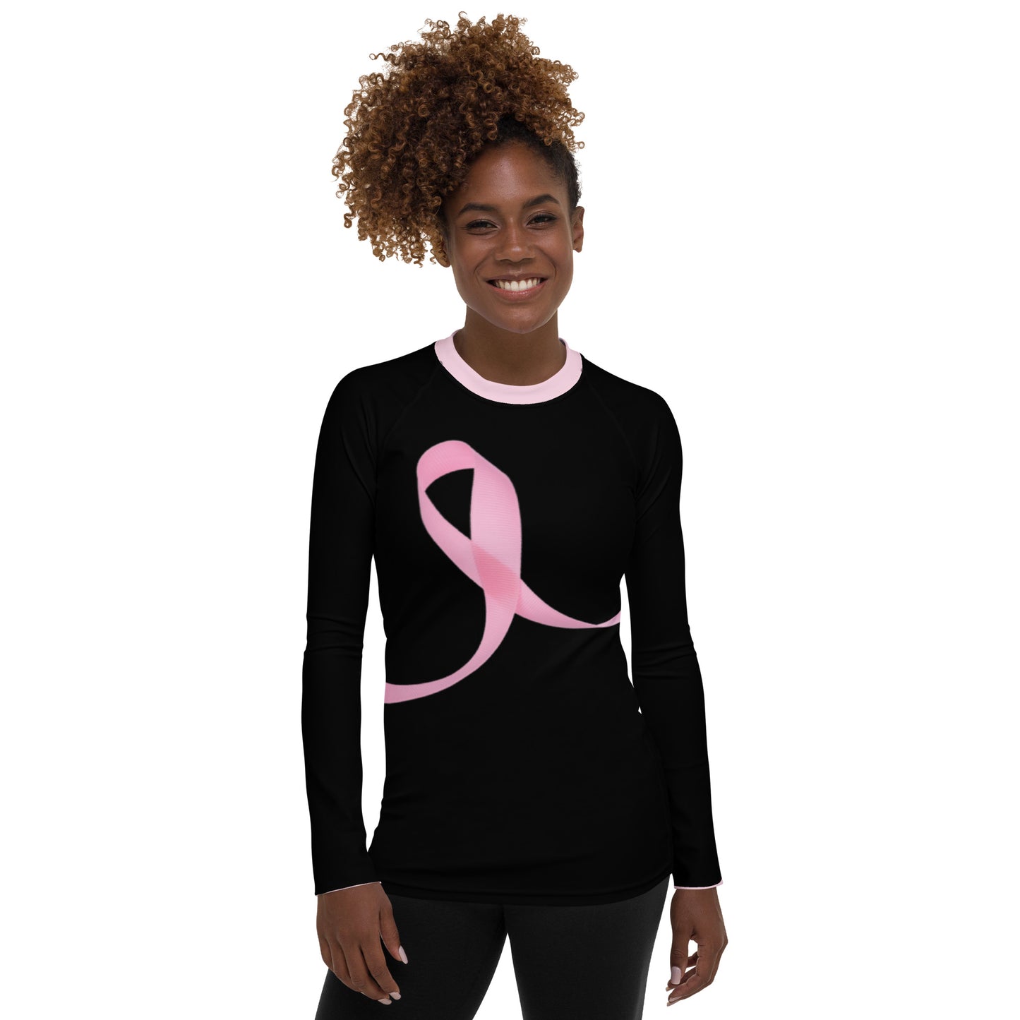 Pink Trim - Breast Cancer Awareness -Women's Rash Guard