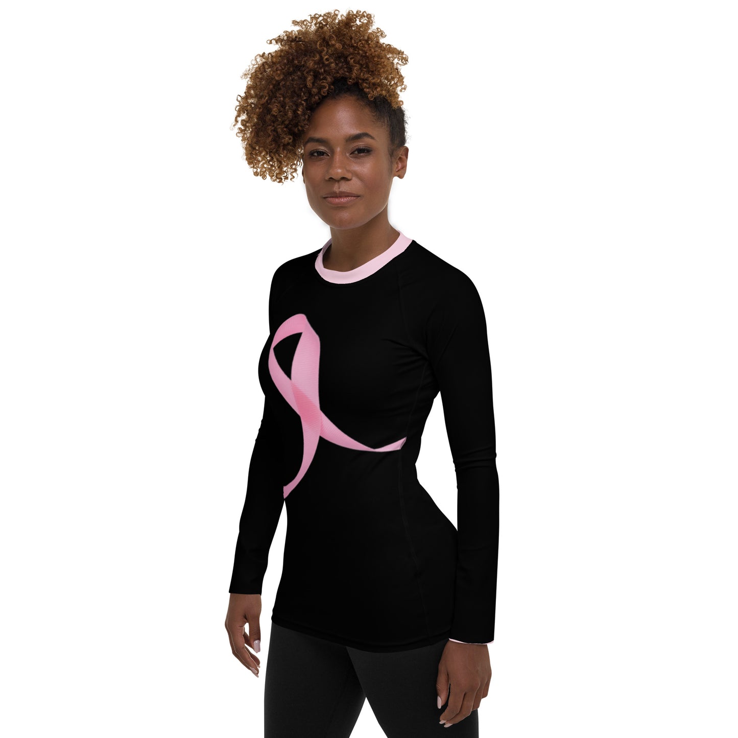 Pink Trim - Breast Cancer Awareness -Women's Rash Guard