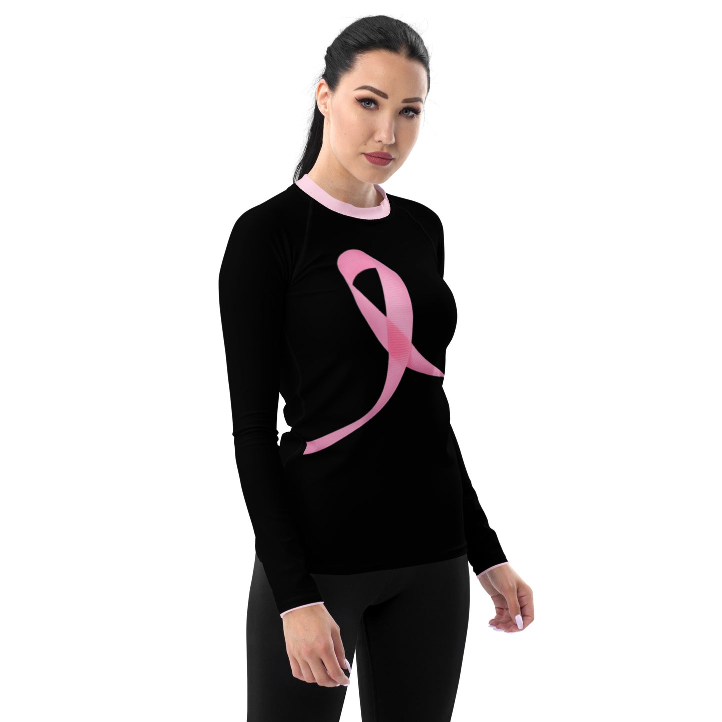 Pink Trim - Breast Cancer Awareness -Women's Rash Guard