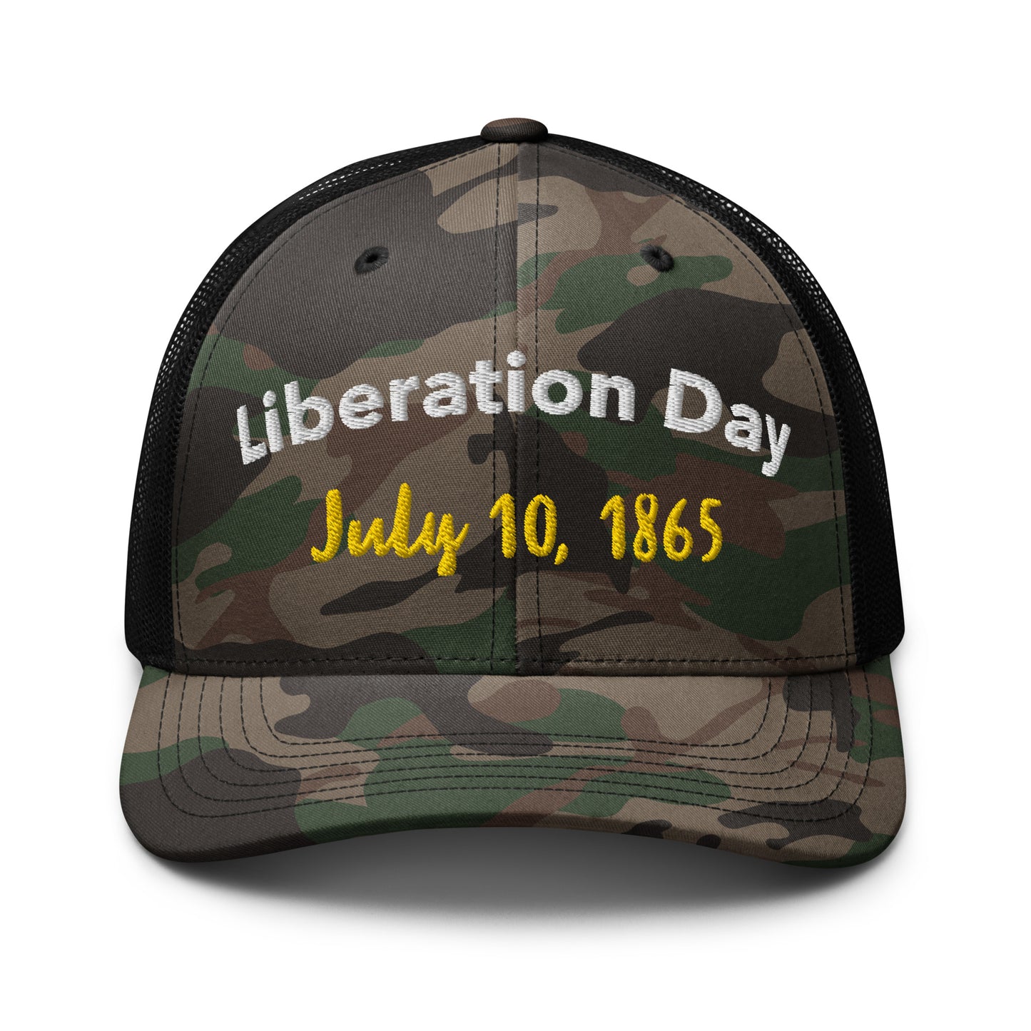 Liberation Day Camouflage trucker hat