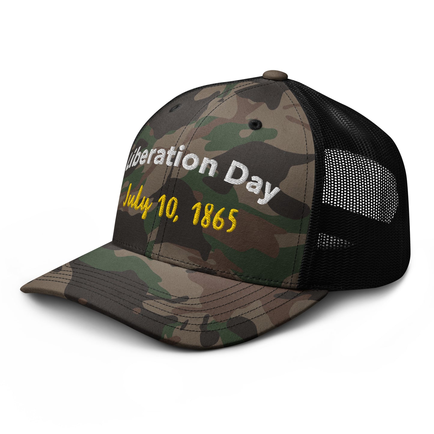 Liberation Day Camouflage trucker hat