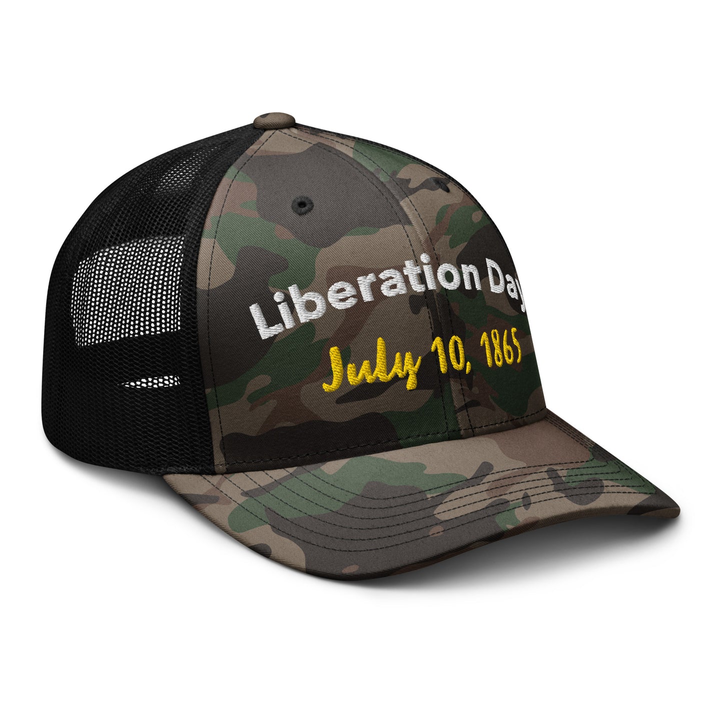 Liberation Day Camouflage trucker hat