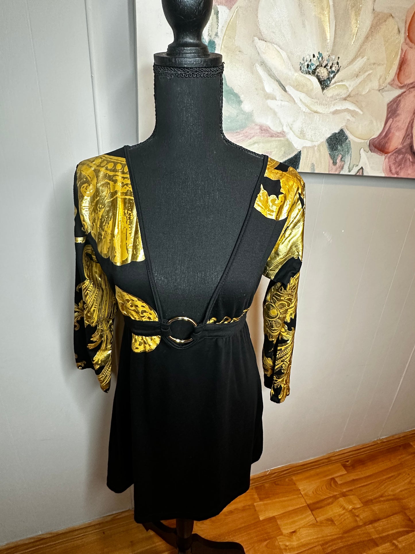 Size Medium Rocawear black and gold dress