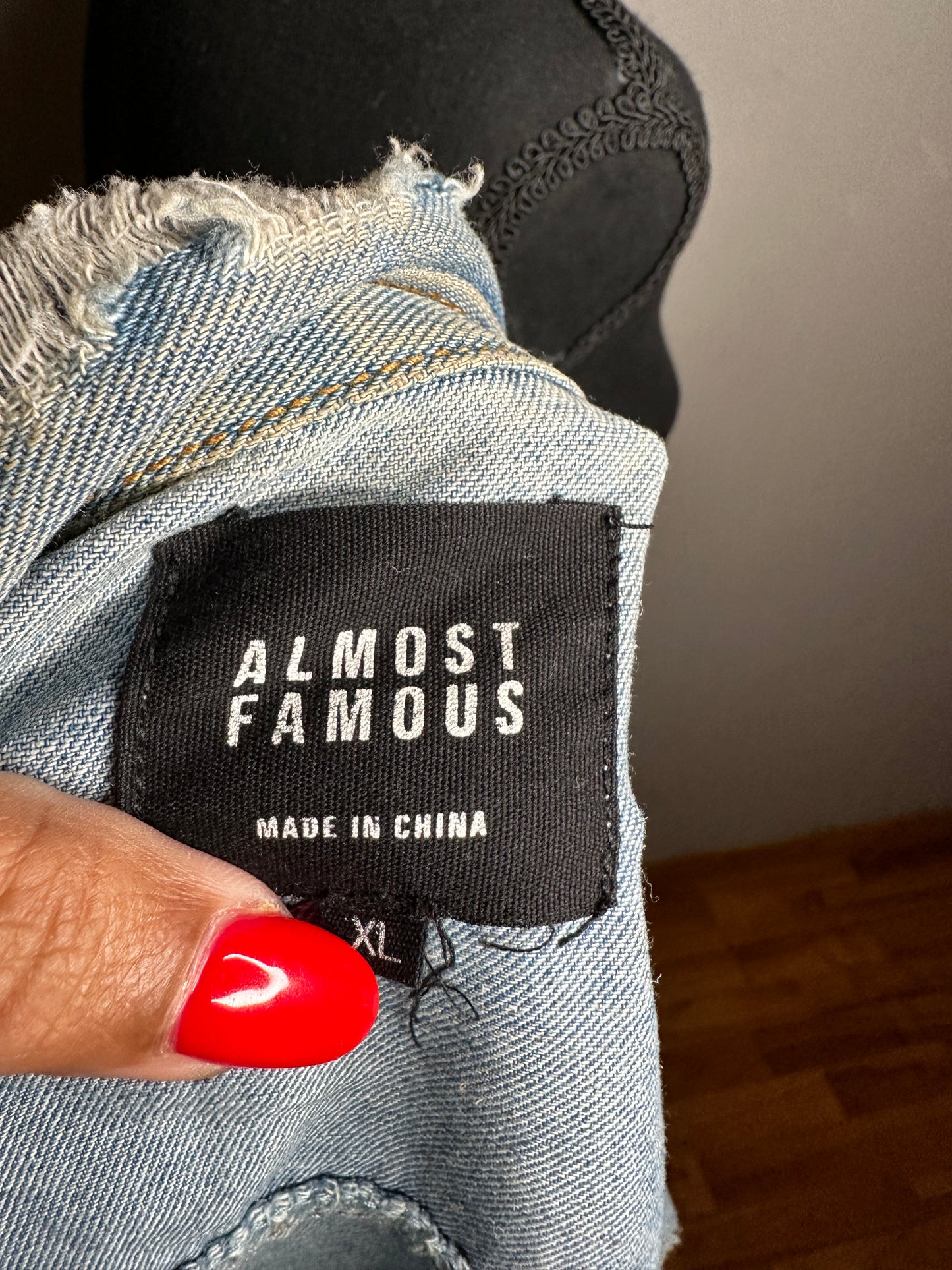 Size XL Almost Famous distressed denim jacket