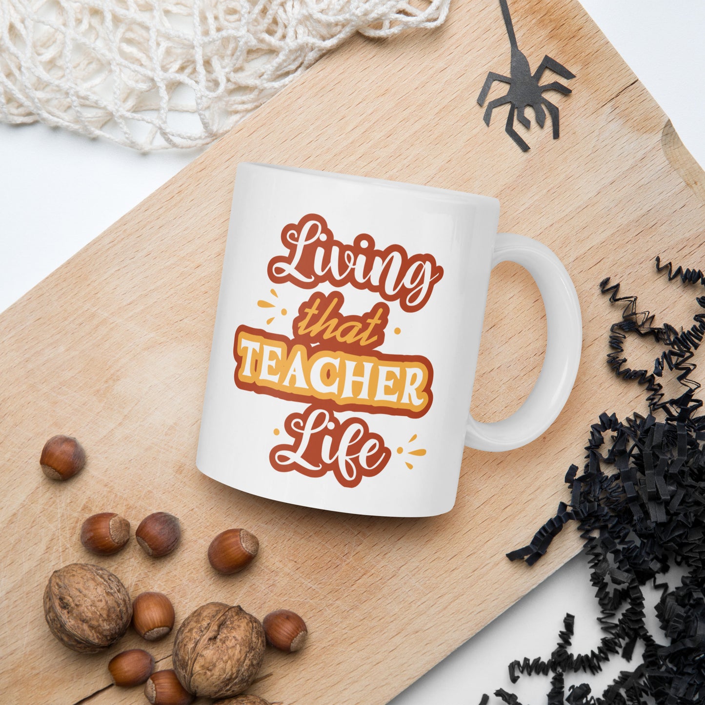 Teacher Life New White glossy mug