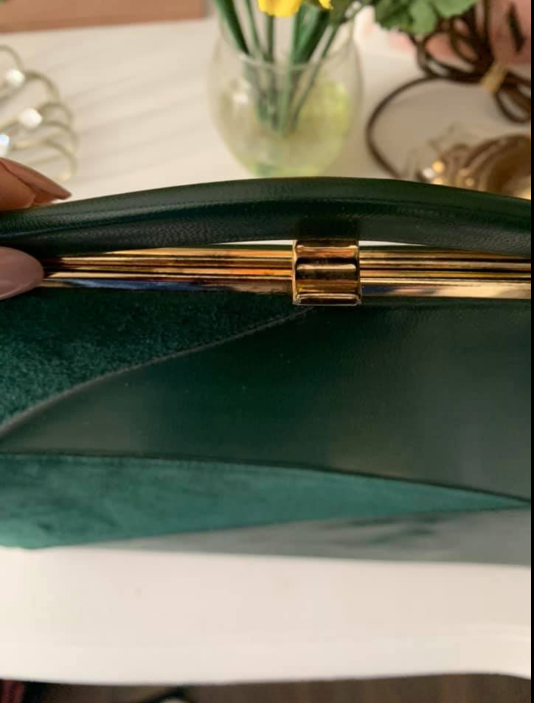 Risqué simulated leather handbag circa 1960 - green