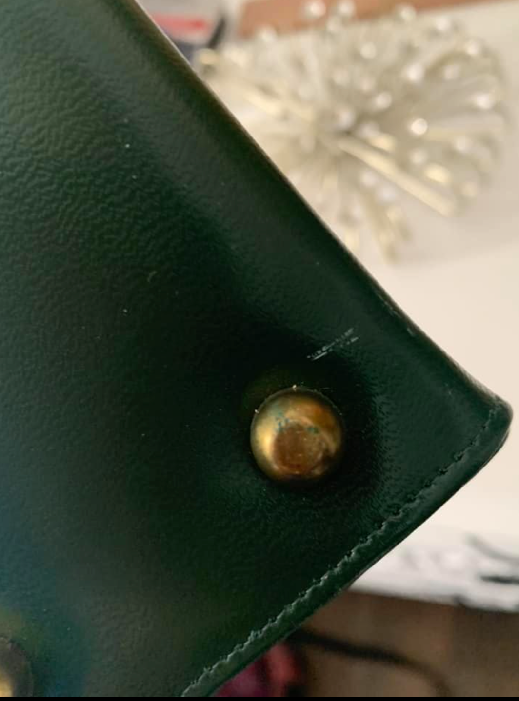 Risqué simulated leather handbag circa 1960 - green