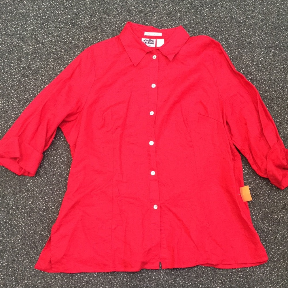 Size 2xl Irish Linen 3/4 sleeve top