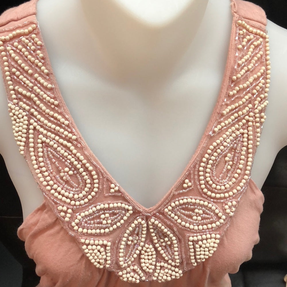 Size small beautiful tank with beaded neckline