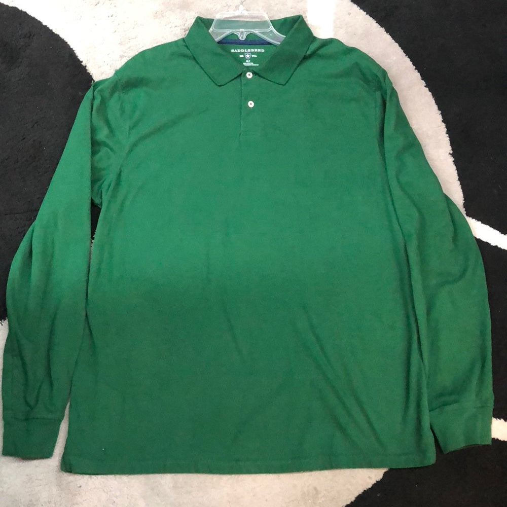 Size xLT green Long sleeve polo style shirt