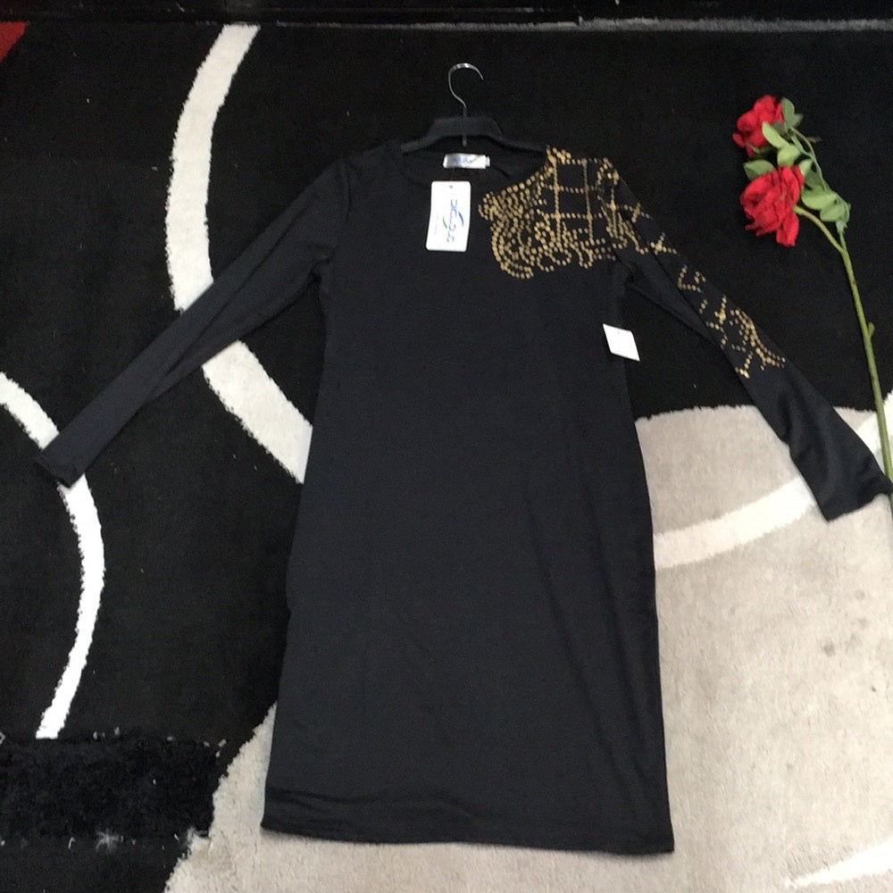 Dicloud size S black and gold dress