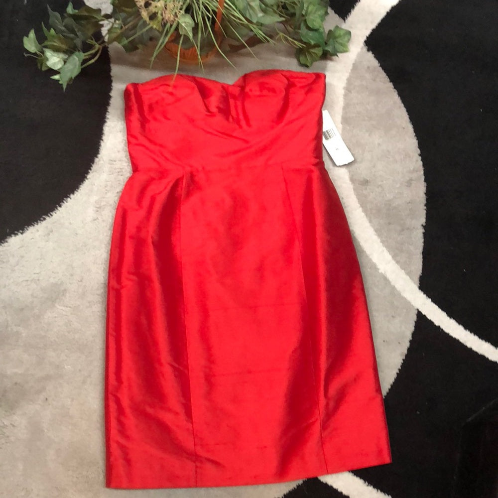 Size 8P beautiful red strapless dress NWT