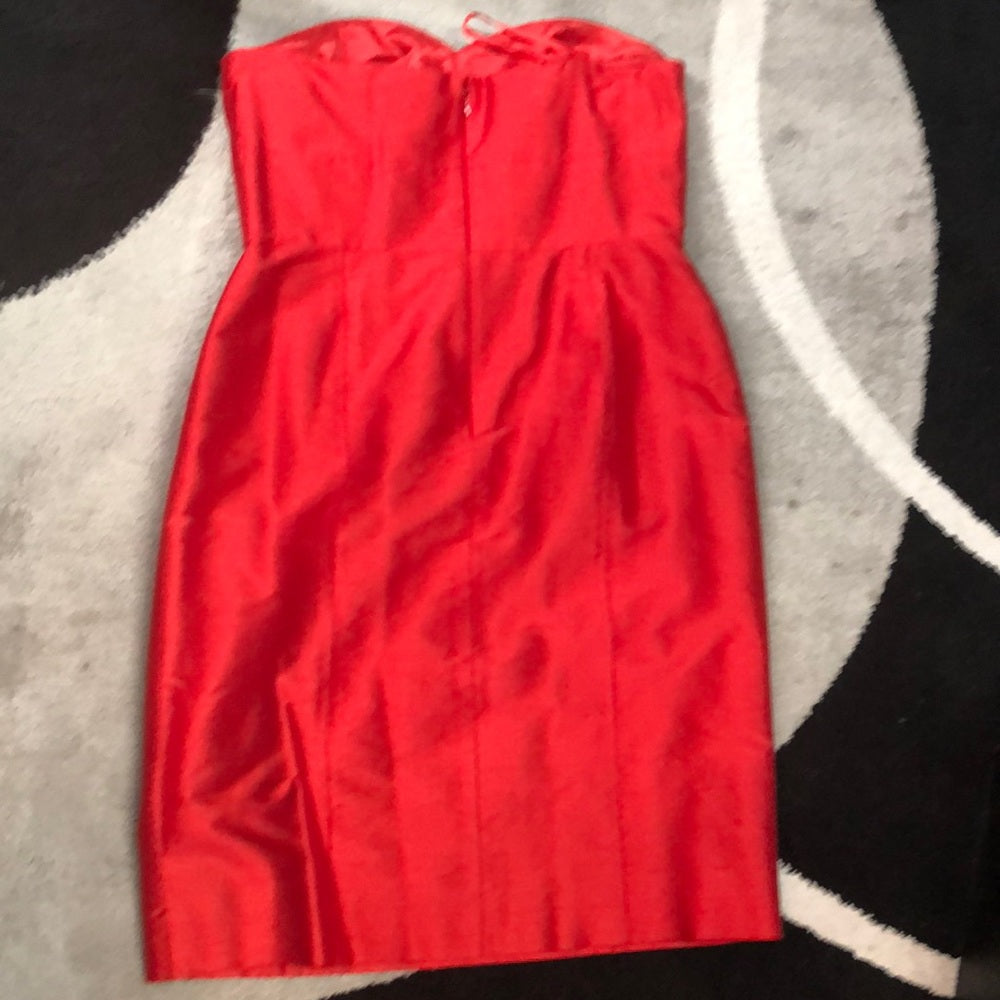 Size 8P beautiful red strapless dress NWT