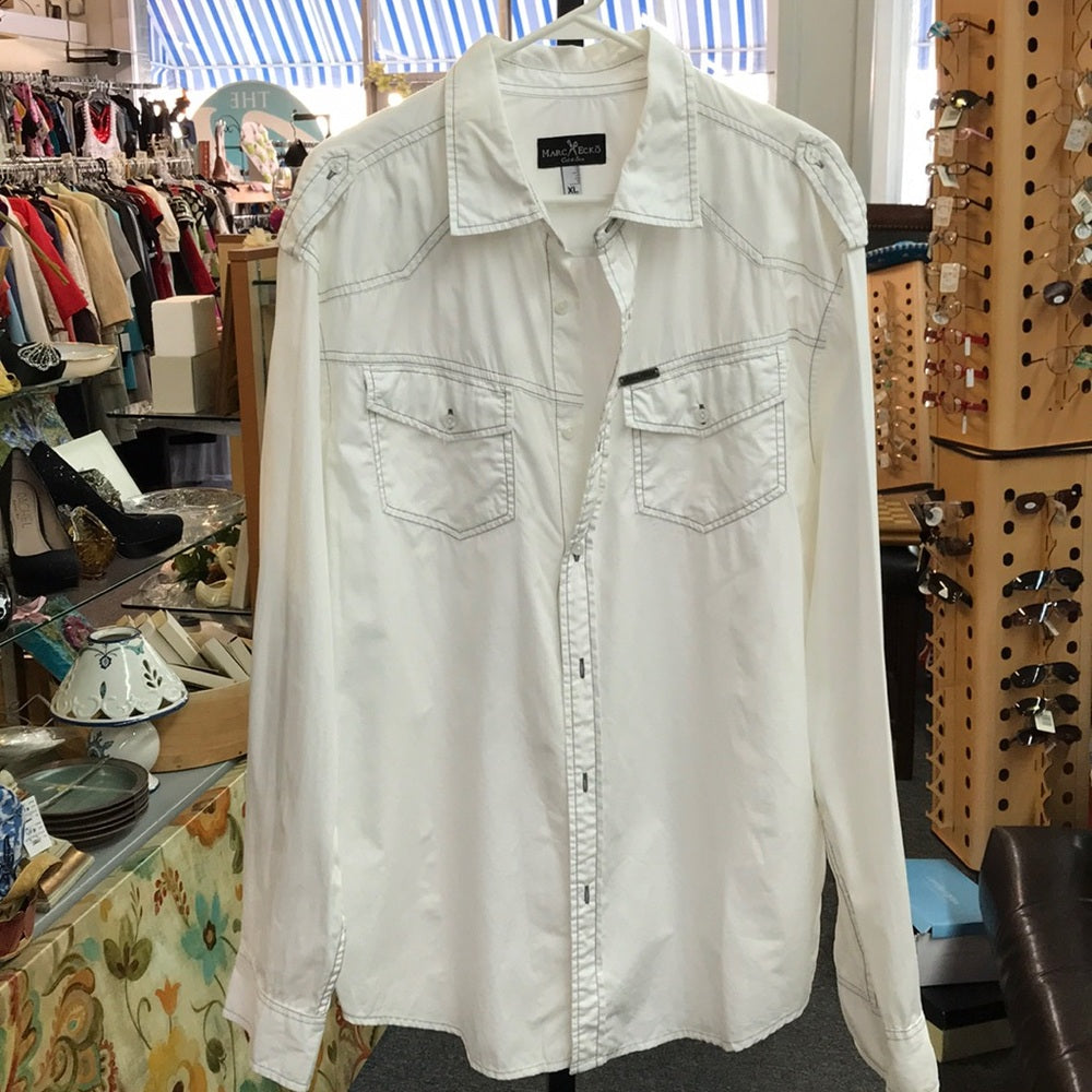 Size XL men’s shirt white with gray stitching