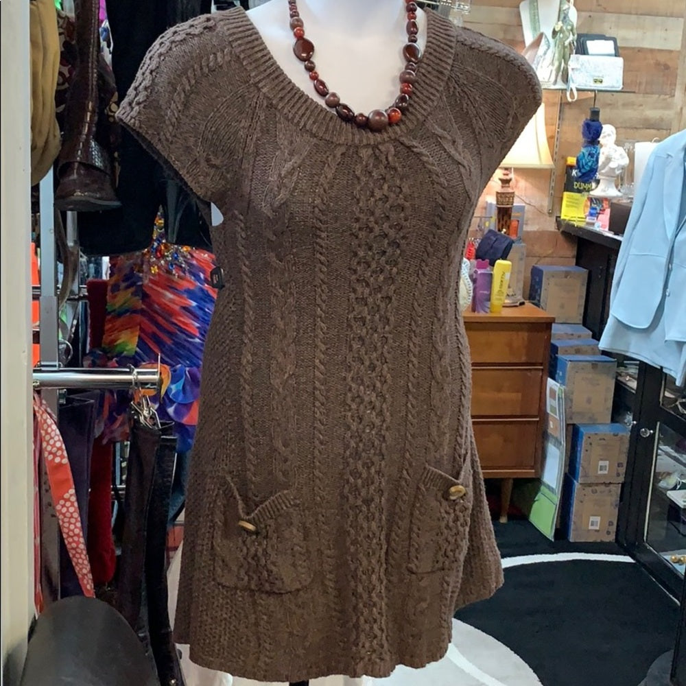 Brown sweater dress or long top