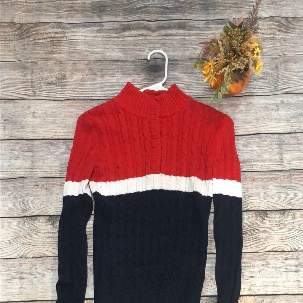 Liz and co. Red, white and blue sweater size small