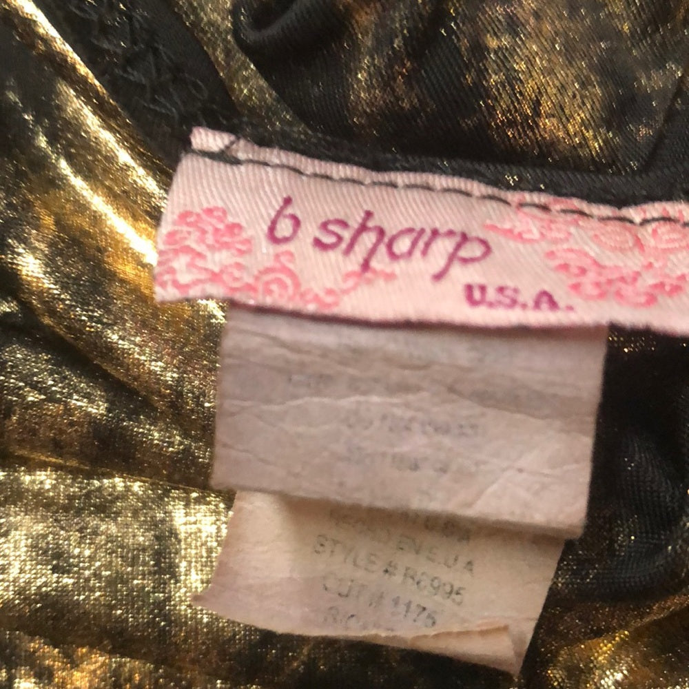 B sharp sz 8 gold & black short formal dress