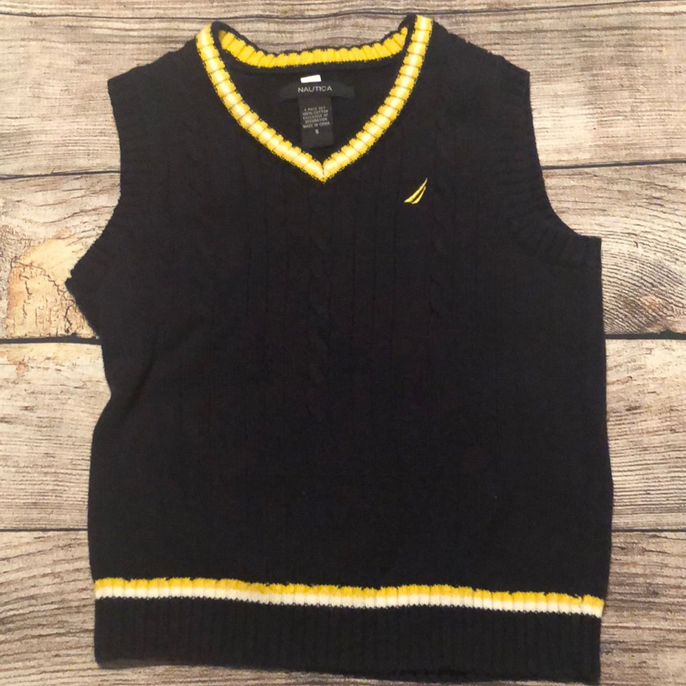 Nautica black & yellow sz 5 boys sleeveless shirt