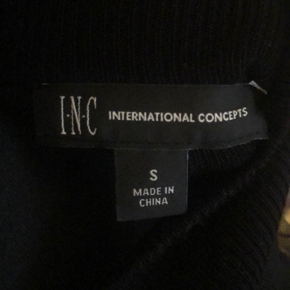 INC sz small black top with mesh sleeves