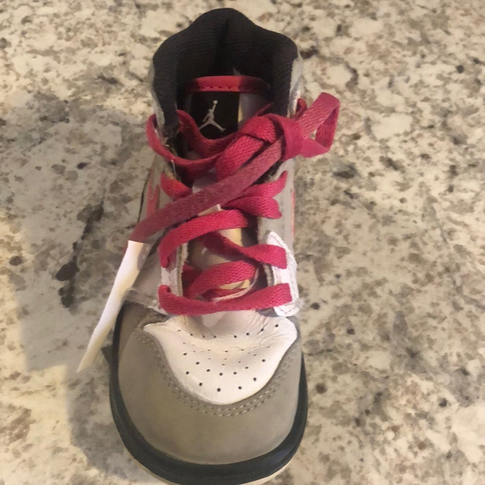 Jordan’s sz 7C pink, white and gray sneakers