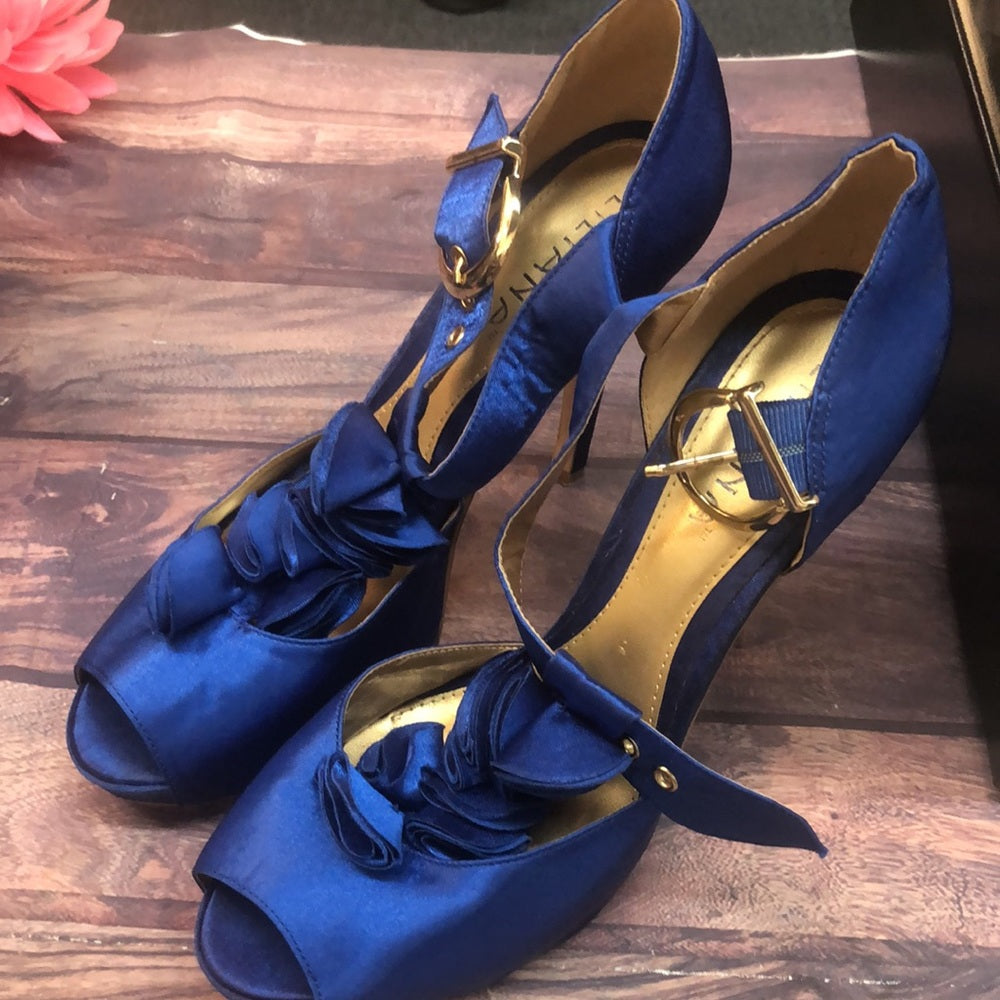 Liliana sz 10 blue & gold women shoes