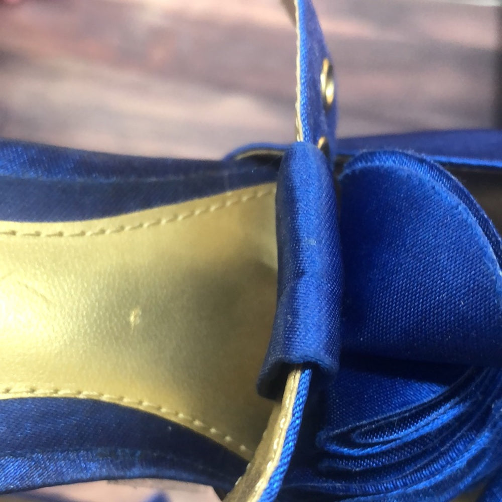 Liliana sz 10 blue & gold women shoes